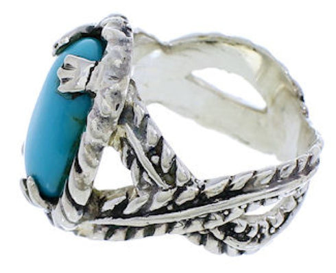 Turquoise Jewelry Genuine Sterling Silver Ring Size 6-3/4 FX22770